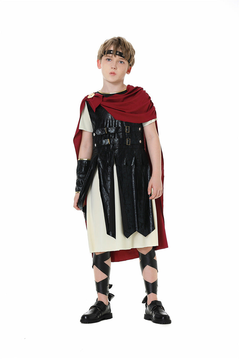 Halloween Costume Parent-Child Unisex Adult and Kids Spartans Cosplay Performance Outfit Roman Gladiators Clothing