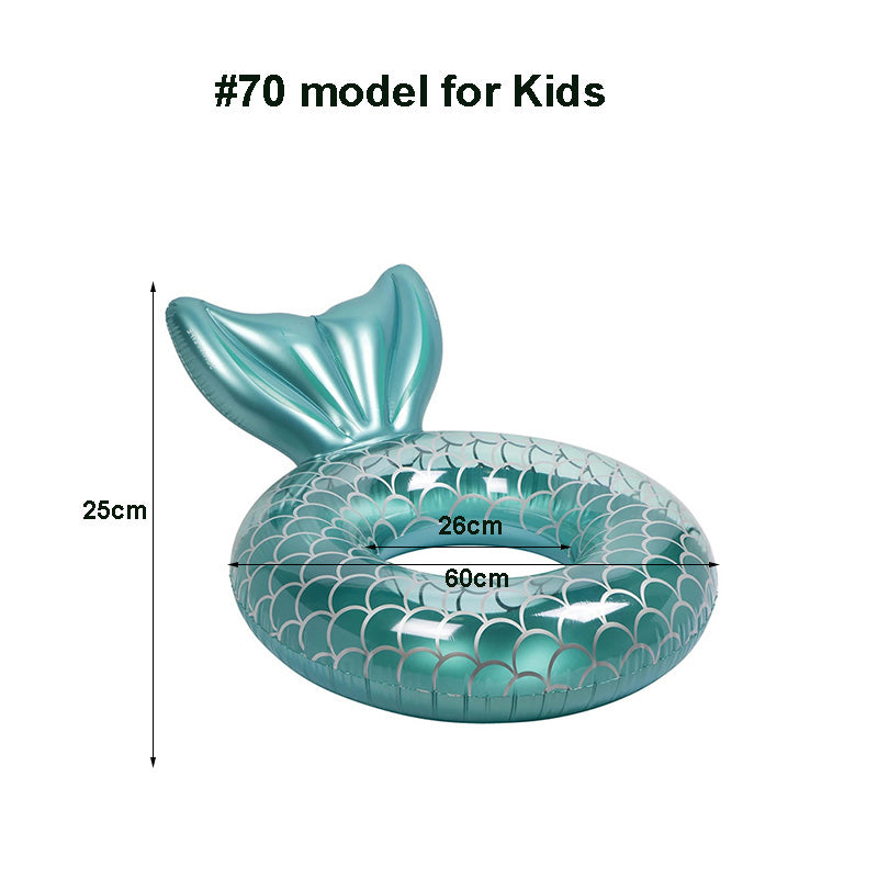 Swimming Ring Mermaid with Backrest Inflatable Swimming Ring Pool Floaters Water Play Tube Mattress Toys for Adult Kids