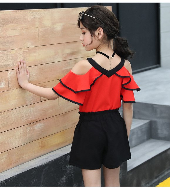 Kids Letter Crop Tank Tops Legging Two Pieces Set For Girls Summer Style Teenage Girl Hip Hop Clothing 4 6 8 10 12 14Years