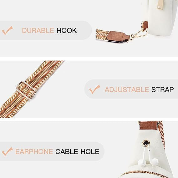 New outdoor portable women's small shoulder bag leather crossbody bag waist bag women's pu chest bag