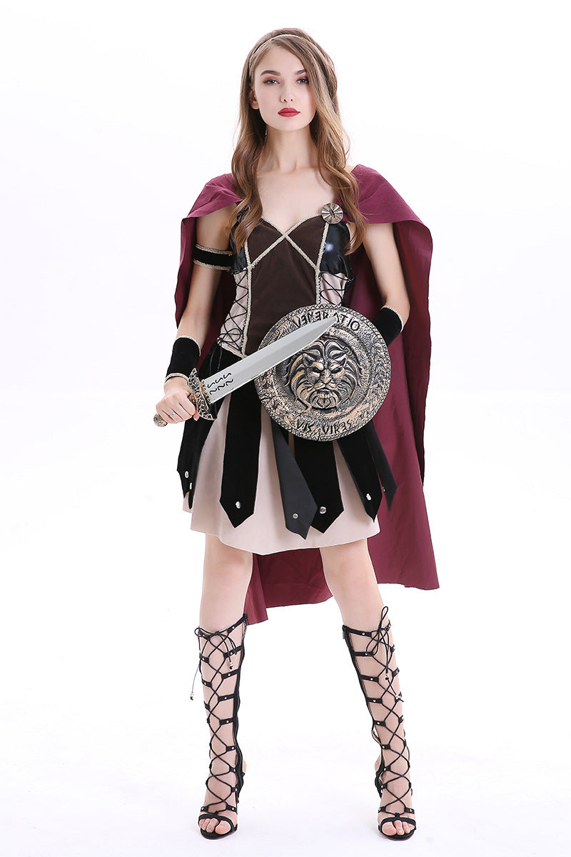Halloween Costume Parent-Child Unisex Adult and Kids Spartans Cosplay Performance Outfit Roman Gladiators Clothing