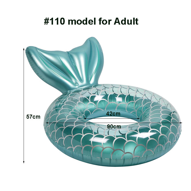 Swimming Ring Mermaid with Backrest Inflatable Swimming Ring Pool Floaters Water Play Tube Mattress Toys for Adult Kids