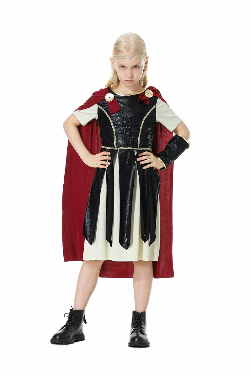 Halloween Costume Parent-Child Unisex Adult and Kids Spartans Cosplay Performance Outfit Roman Gladiators Clothing