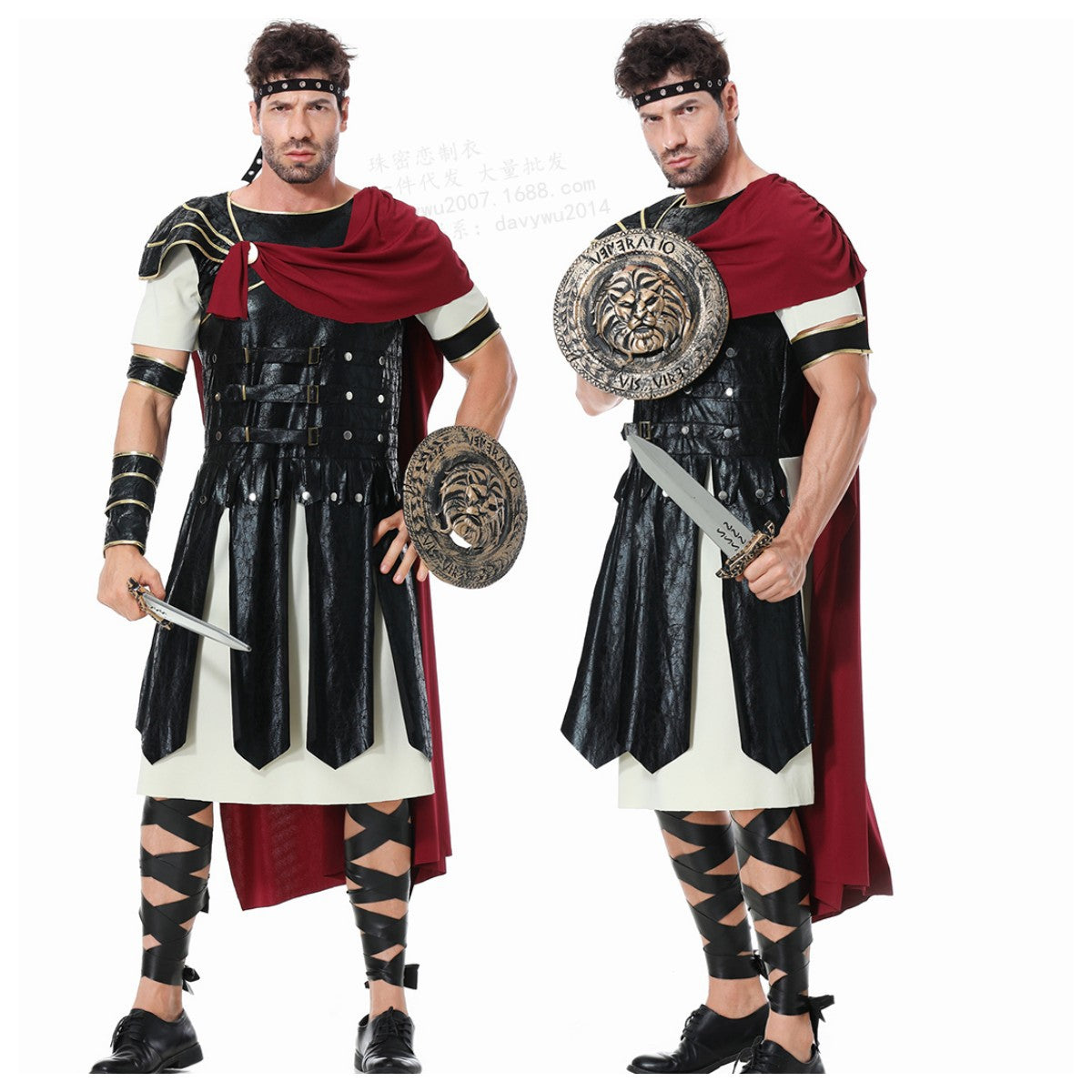 Halloween Costume Parent-Child Unisex Adult and Kids Spartans Cosplay Performance Outfit Roman Gladiators Clothing