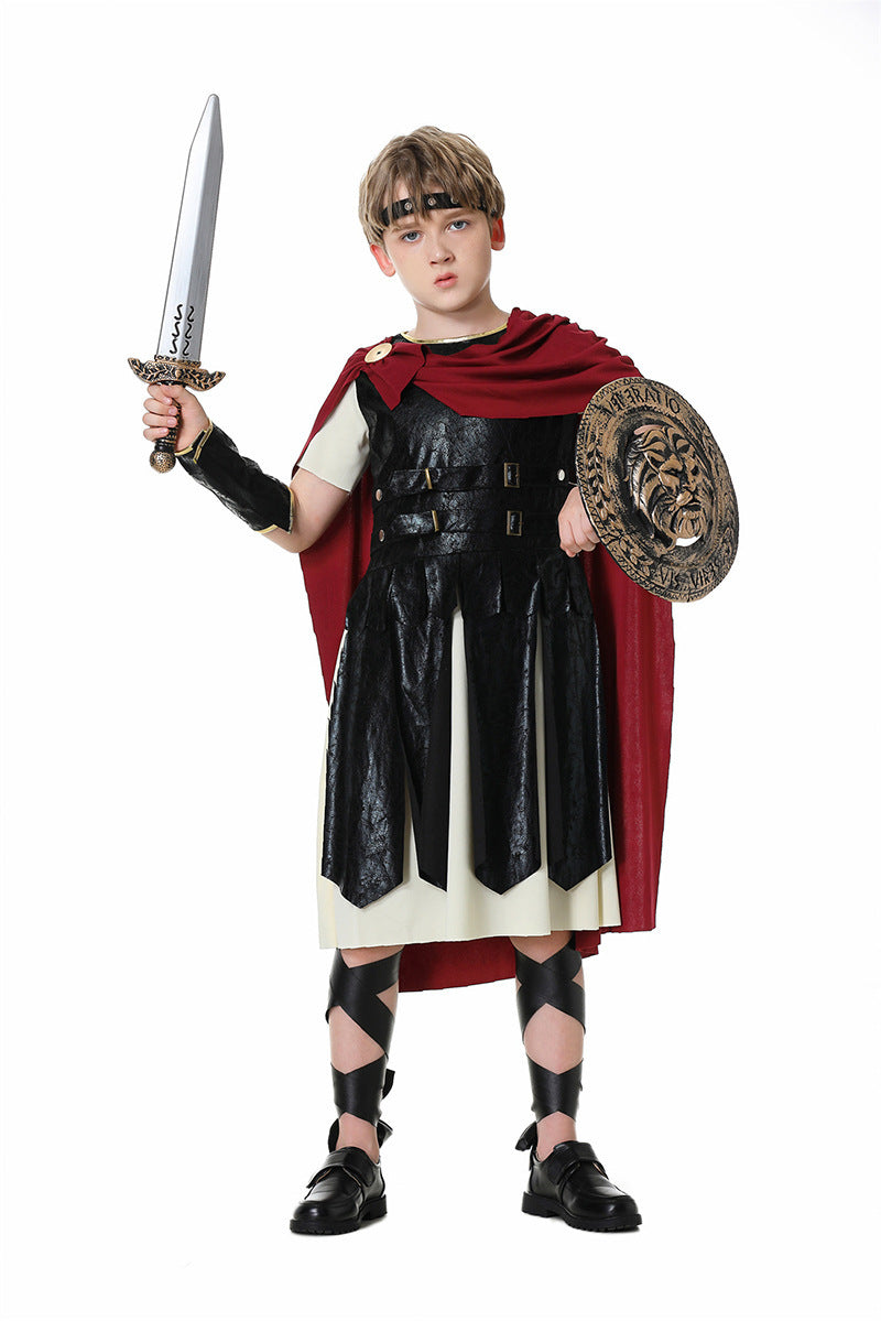 Halloween Costume Parent-Child Unisex Adult and Kids Spartans Cosplay Performance Outfit Roman Gladiators Clothing