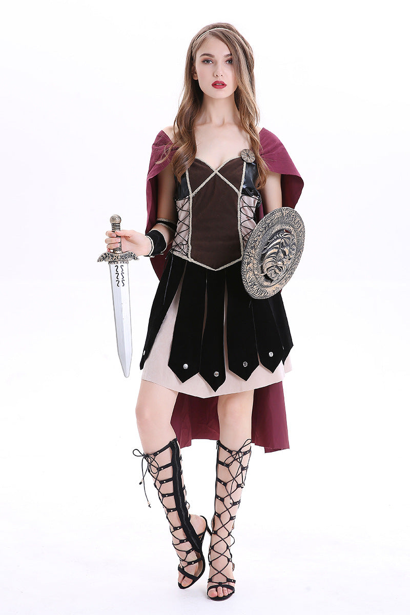 Halloween Costume Parent-Child Unisex Adult and Kids Spartans Cosplay Performance Outfit Roman Gladiators Clothing