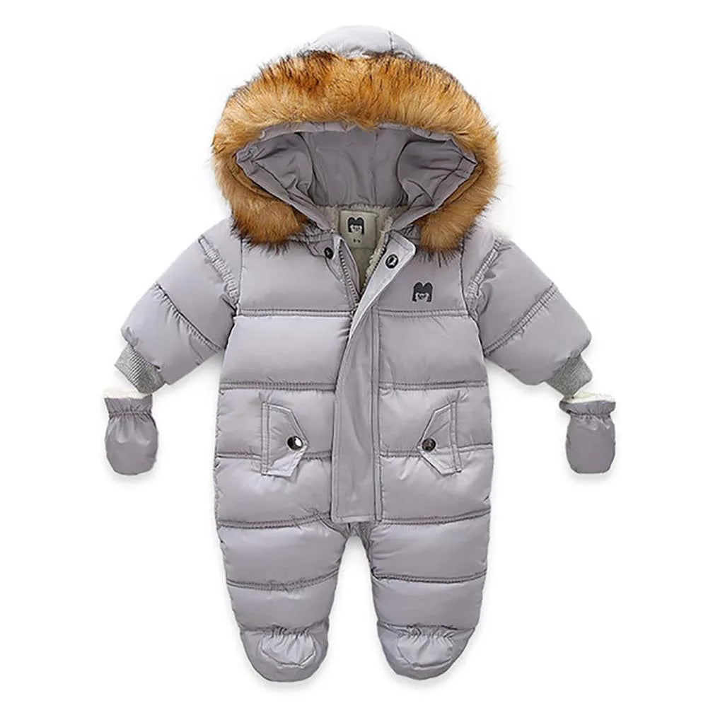 Winter Children Clothing Set Baby Boy Girl Clothes Warm Down Jacket Coat Jumpsuit Snowsuit Kids Parka Real Fur Overalls Overcoat